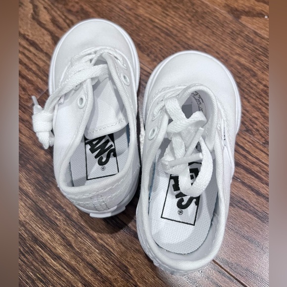 Vans baby white authentic sneakers - size toddler 4.5 - Picture 6 of 8